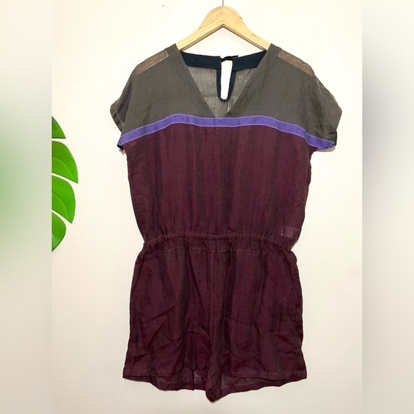 Lemlem Eve Playsuit in color Block maroon/purple size small - Picture 5 of 10